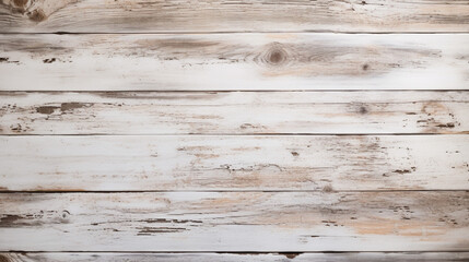 Wood plank white texture background surface with old natural pattern. Barn wooden wall antique cracking furniture weathered rustic vintage peeling wallpaper, generative AI