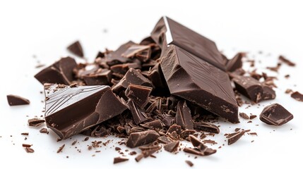 Fototapeta premium Temptation in Texture: Rich Dark Chocolate Shavings