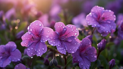 Fototapeta na wymiar close up of purple flower created with Generative Ai
