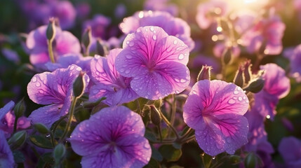 Fototapeta premium close up of purple flower created with Generative Ai