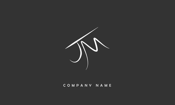 JM, MJ, J, M Abstract Letters Logo Monogram