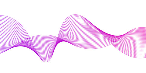 Design elements. Wave of many glittering lines.pink curve wave white background,Modern technology background, wave design. Vector illustration,