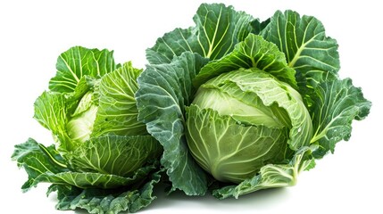 Obraz premium Cabbage on isolated white background.
