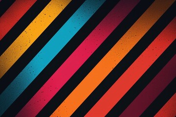 Throwback Fusion: Retro 70s Style Stripes with a Splash of Colors from the 1970s, 80s, and 90s, Forming a Striking Vector Graphic on a Black Background