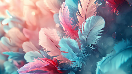 Feathers background: A Delight of Nature's Iridescent Beauty