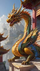 Fototapeta premium A Colorful Chinese Dragon