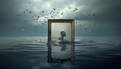 Narcissism or narcissistic personality disorder concept abstract design