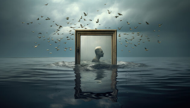 Narcissism or narcissistic personality disorder concept abstract design