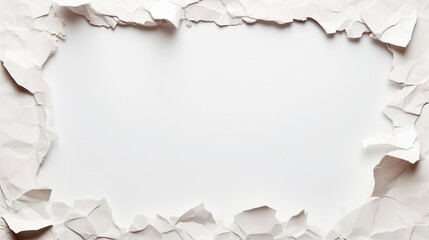 Close-Up of White Ripped Paper with Copyspace, Isolated Background, Torn Texture with Space for Text - Vintage Torn Paper Design