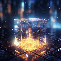3d render of a cube created with a Generative Ai