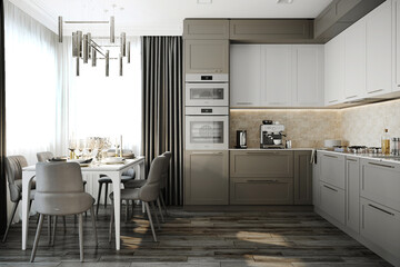 3d rendering contemporary modern interior design