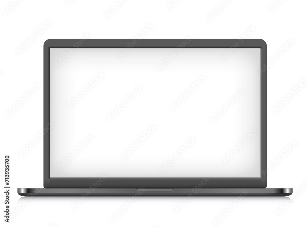 Aufkleber modern laptop computer isolated on white background. 3d vector mockup for your content