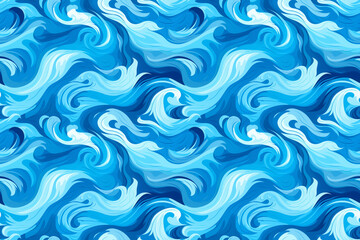 Fototapeta premium blue oceans background, swirling water, abstract ocean swell or wave. colorful turbulence, environmental awareness, freehand painting. sea abstract background, seamless pattern.