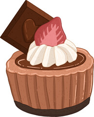 Chocolate Strawberry Tartlets Illustration