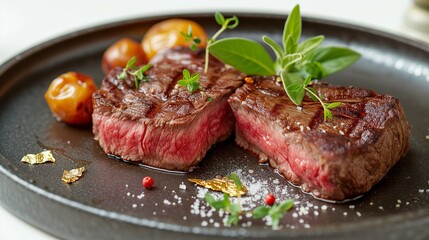 Fototapeta premium Seared to Juicy Excellence: Gourmet Beef Steak