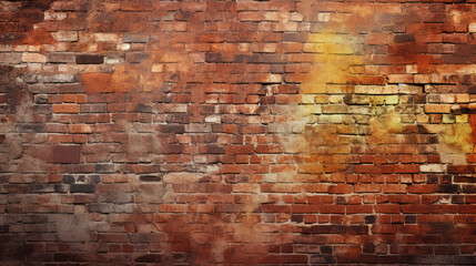 Old brick wall background, light colors grunge texture or pattern for design. Generative ai