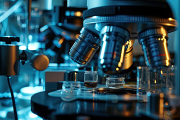 intricate details of a state of the art research laboratory in action.