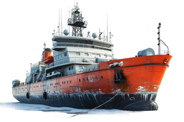 Icebreaker ship Isolated on Transparent Background