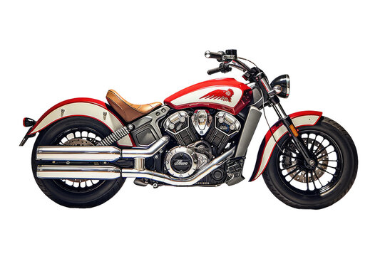 Indian Scout Motorcycle Isolated on Transparent Background