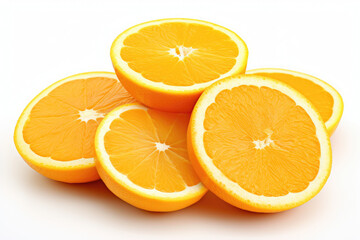 Fototapeta premium Orange fruit slices, isolated white background
