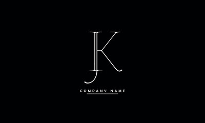 JK, KJ, J, K Abstract Letters Logo Monogram