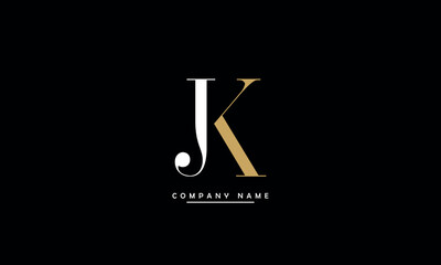 JK, KJ, J, K Abstract Letters Logo Monogram
