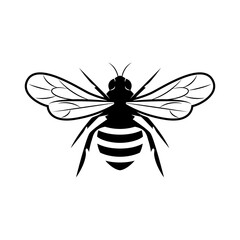 Vector honey bee silhouette, honey bee.