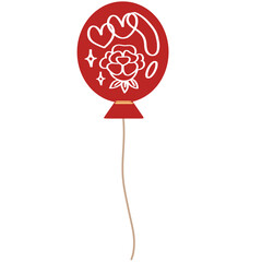 red and white balloons