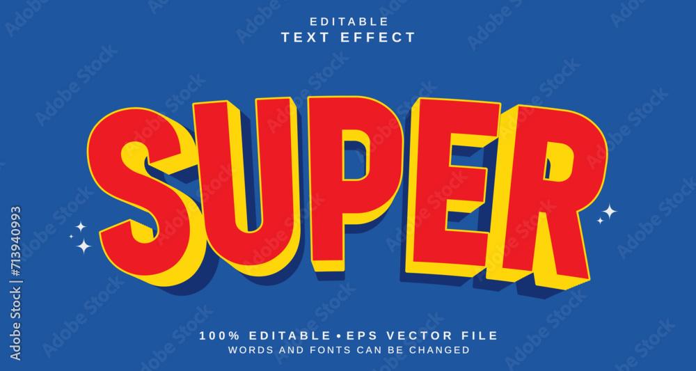Poster editable text style effect - super text style theme.