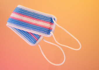 Hygienic supplies and shower sponge. Bodycare concept.