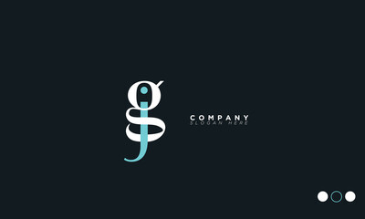  GJ Alphabet letters Initials Monogram logo JG, G and J
