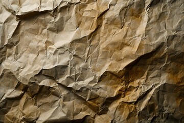 Realistic textured background of wrinkled paper, showcasing the play of light and shadow.