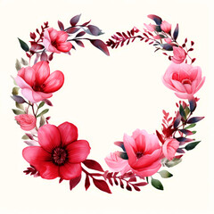Love border floral flower illustration for wedding, valentine's, invitation design