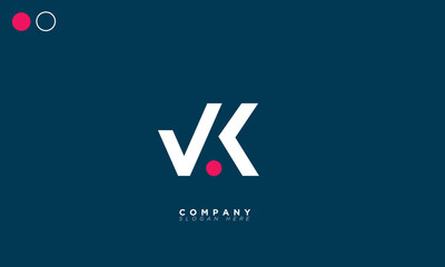  VK Alphabet letters Initials Monogram logo KV, V and K