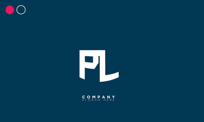  PL Alphabet letters Initials Monogram logo LP, P and L