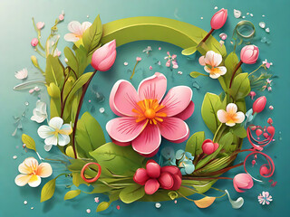 Spring, the key of the happy holidays vector illustration