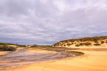 seascape inside the Eoropie Beach close to the village of Ness, Isle of Lewis, Scotland