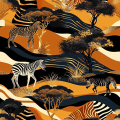 seamless pattern with zebra