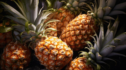 Pineapples close up