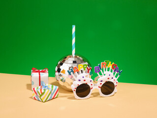Idea of fun festive holiday. Concept of birthday party. Celebration design.