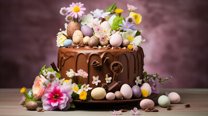 Obraz na płótnie Canvas Festive Easter spring cake