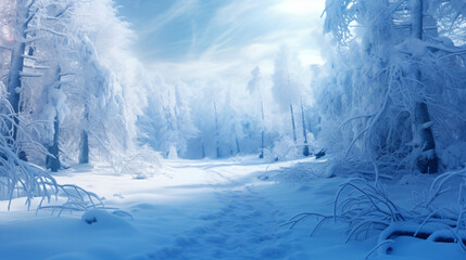 Frozen beautiful winter landscape