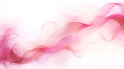 water color illustration flowing pink ribbon isolated on white background pastel pink, 