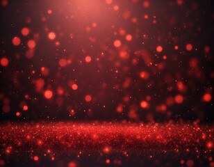 red glow particle abstract bokeh background, red background with stars