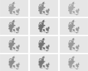 Vector Denmark Dotted Map Illustration