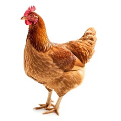 beautiful hen isolated on a white background