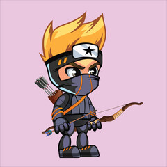 Obraz premium 2d character animation archery bow and arrow pose 2