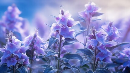 Close up of purple colour Strobilanthes kunthiana flowers