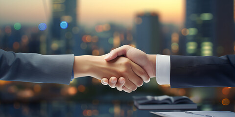 Two men shaking hands, Business Partners,A firm handshake ,
 handshake symbol, corporate synergy, friendly collaboration, business solidarity,  - obrazy, fototapety, plakaty