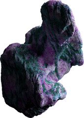 Colourful abstract organic rock formation on a transparent background